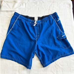 Speedo Blue Board Shorts Swim Trunks XXL Cargo Pocket Sporty Beach
